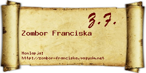 Zombor Franciska névjegykártya